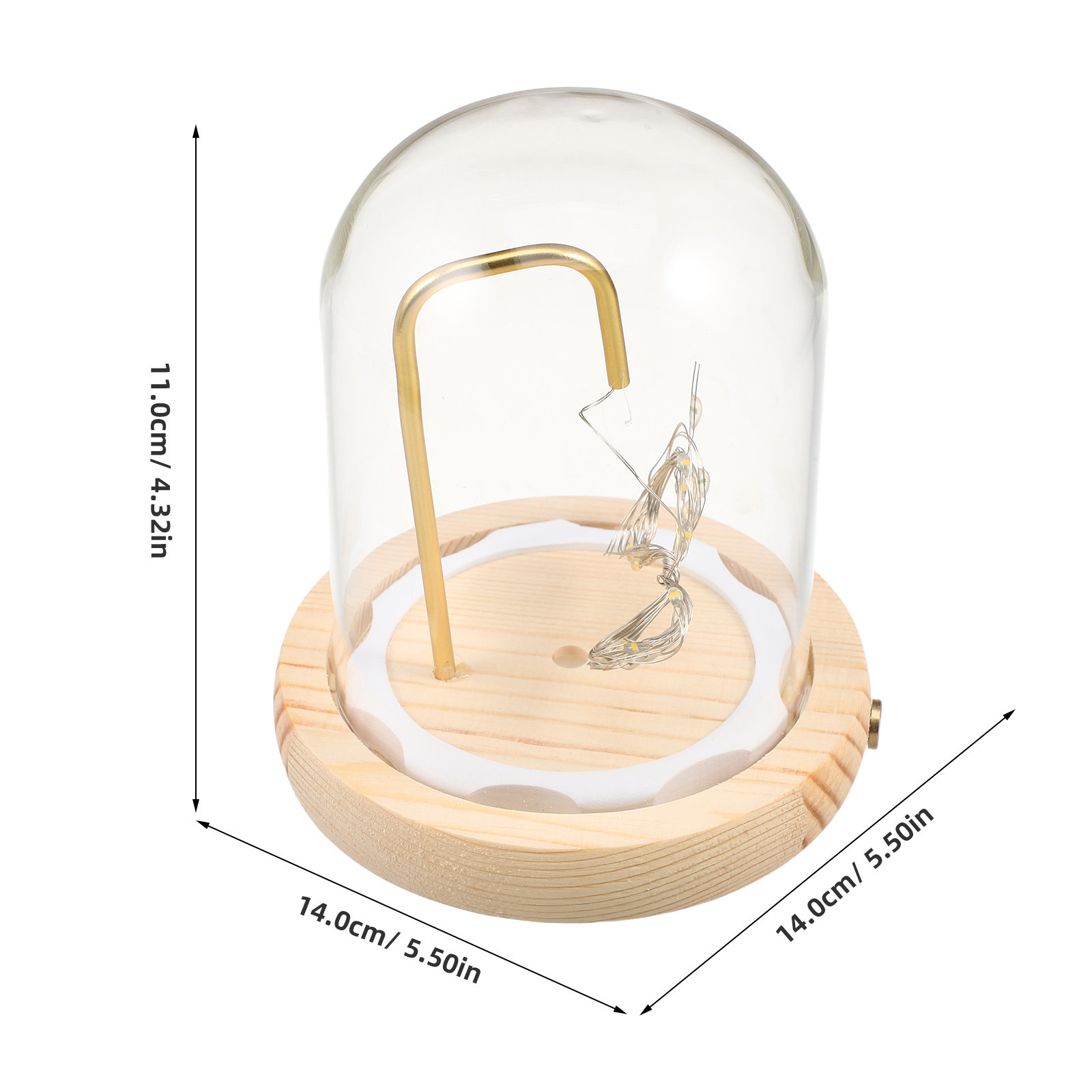 Glass Display Dome Wood Base L - огляд і ціна Plastic Dome Clear